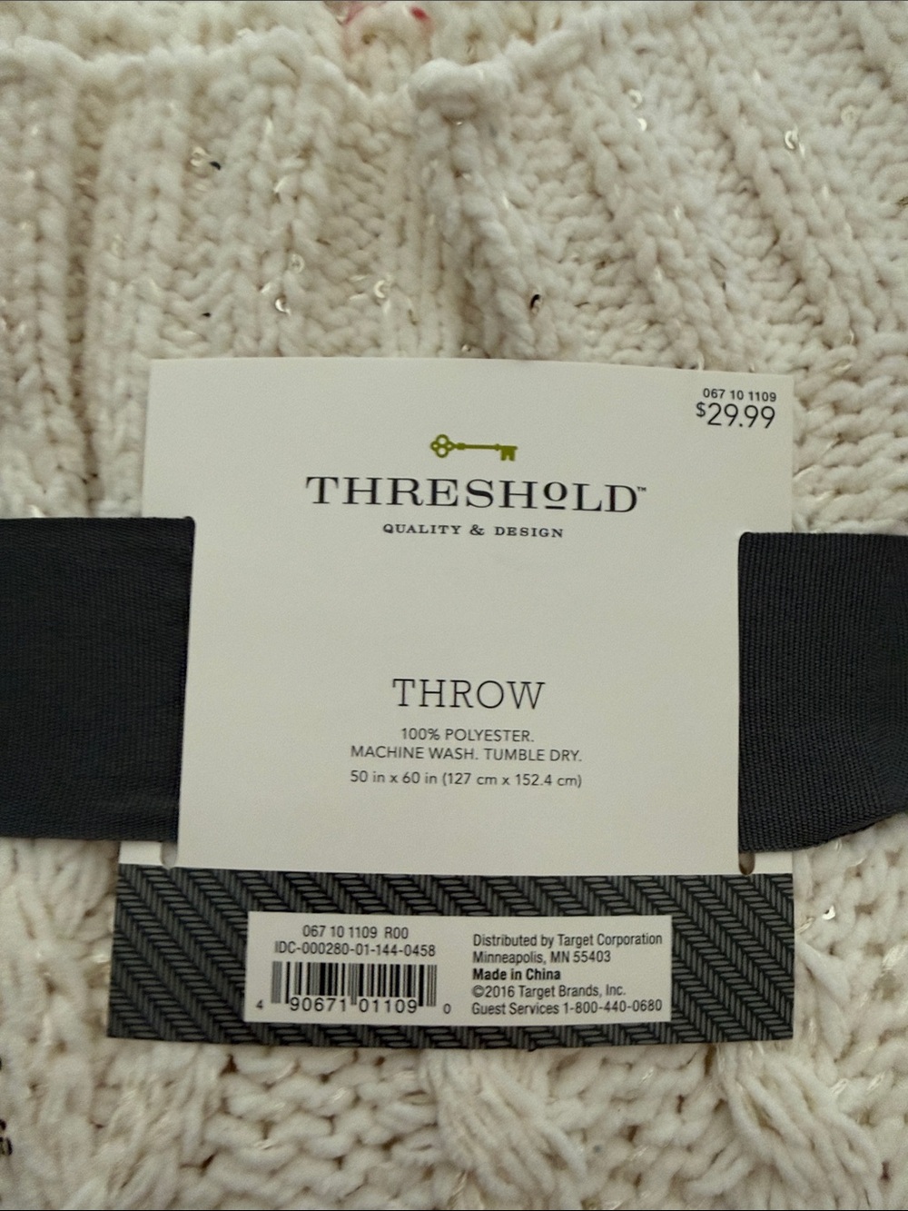 Threshold Chunky Knit Throw Blanket - Gray and Cream Bundle - Picture 3 of 3